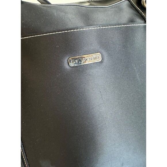 St. John Black Canvas Briefcase Bag - Picture 16 of 16